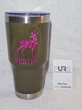 PURE Antimicrobial 30oz Pink Deer Hunter Tumbler